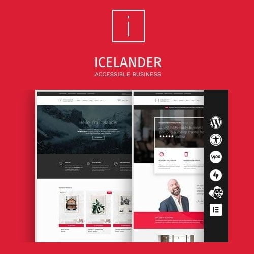 Icelander – Accessible Business Portfolio & WooCommerce WordPress Theme